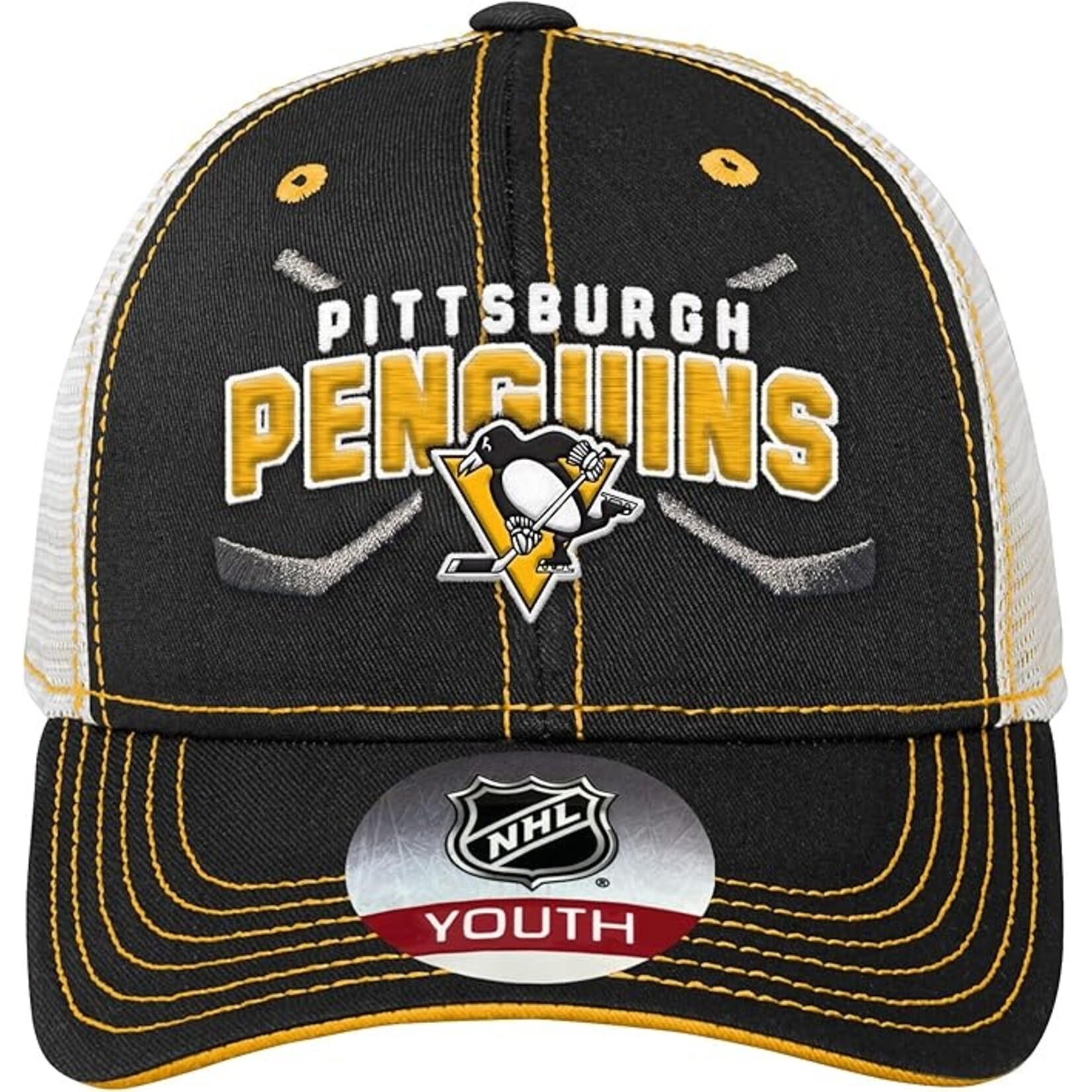 NHL CASQUETTE PENGUINS LOCKUP MESHBACK ADJ YOUTH