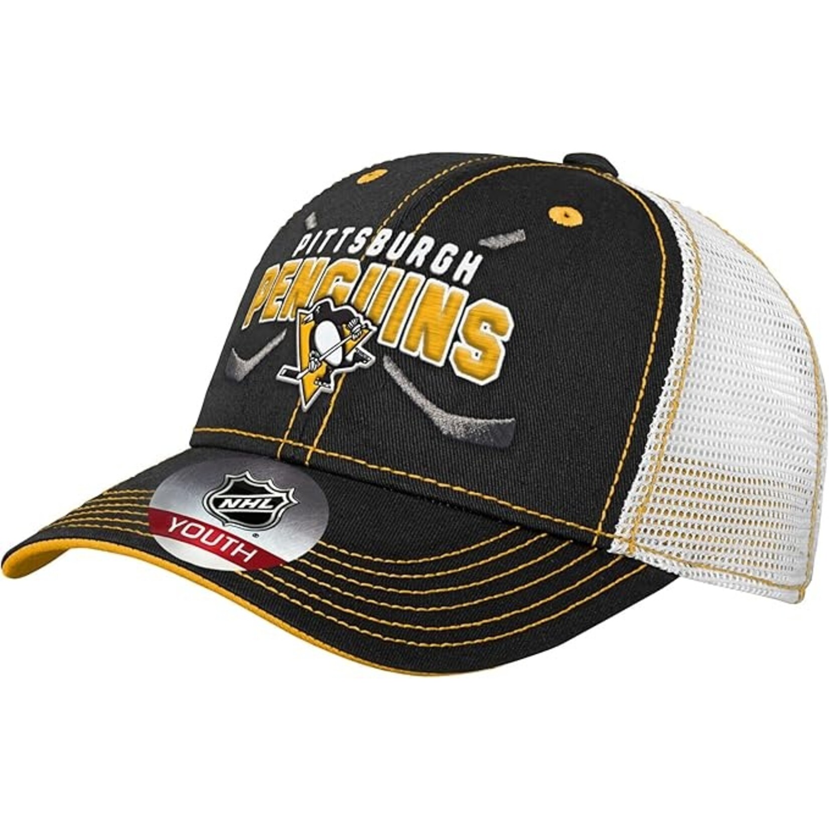 NHL CASQUETTE PENGUINS LOCKUP MESHBACK ADJ YOUTH