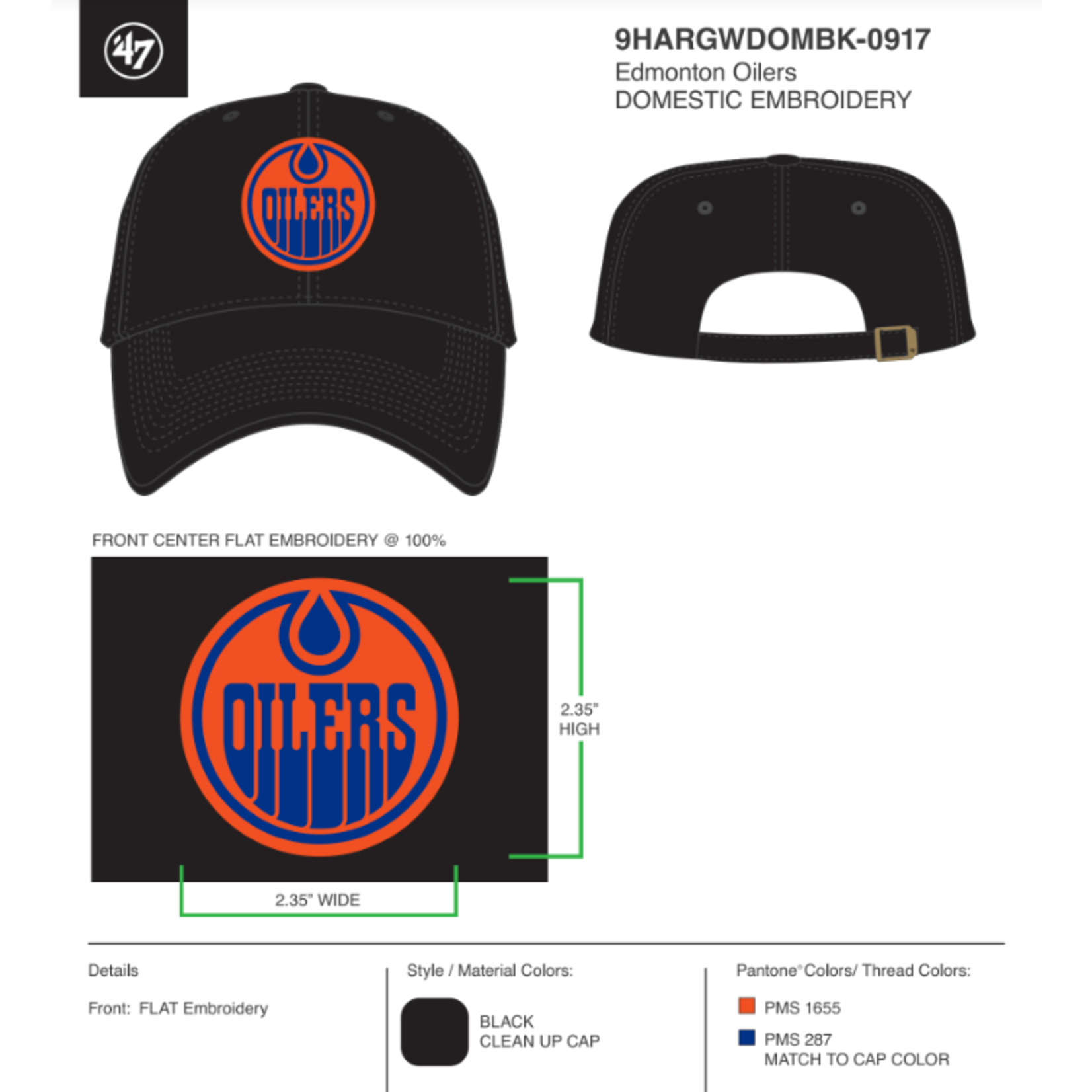 47 BRAND CASQUETTE NHL CLEAN UP Color: NHL-E79 Edmonton Oilers 1979 OSFA