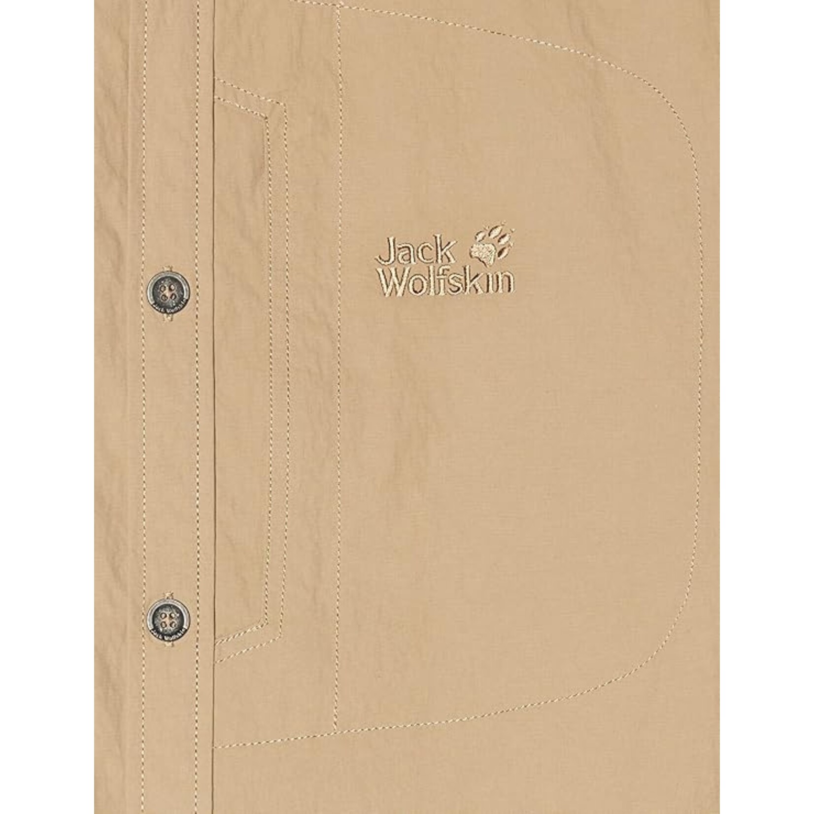 JACK WOLFSKIN LAKESIDE ROLL-UP SHIRT MEN SAND DUNE SMALL