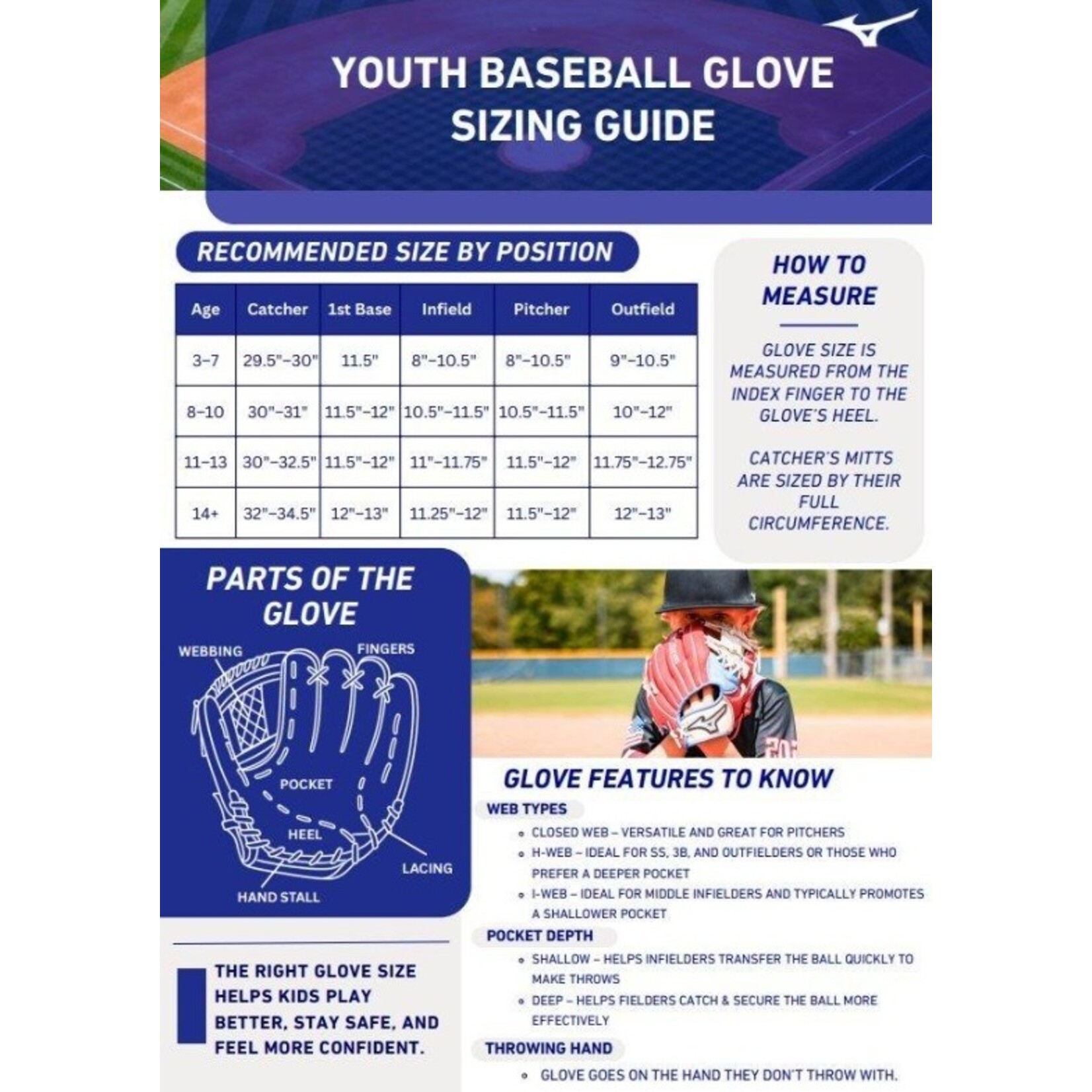 Mizuno MIZUNO GPSL1152 PROSPECT SELECT BB RH TAN NAVY