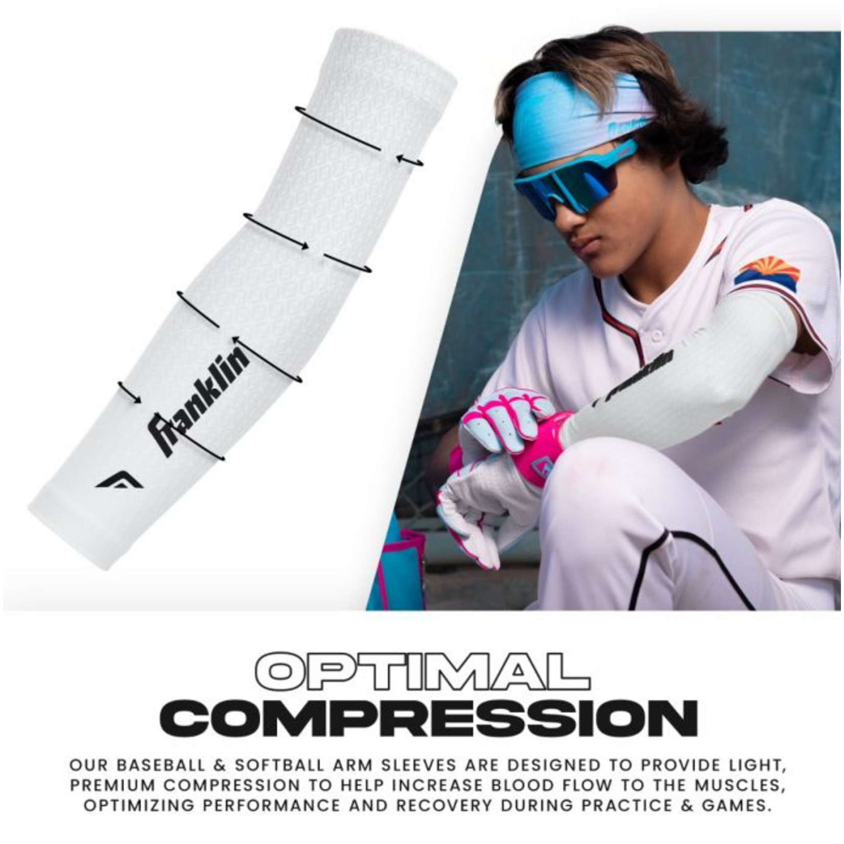 Franklin FRANKLIN YOUTH ARM SLEEVES PR OSFM