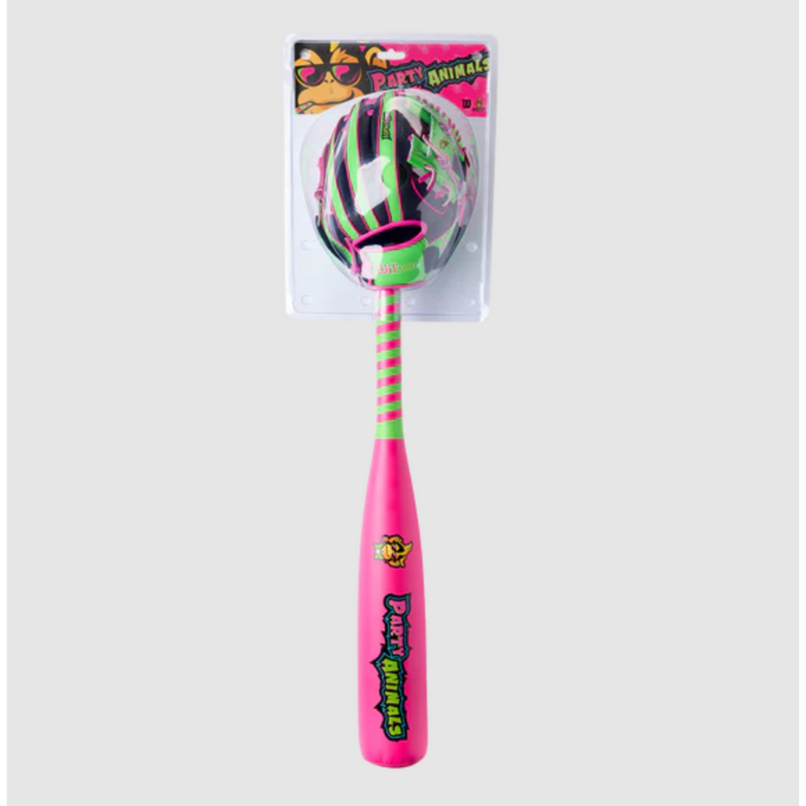 WILSON WILSON PARTY ANIMALS GLOVE/BALL/BAT KIT BLACK/PINK LHT