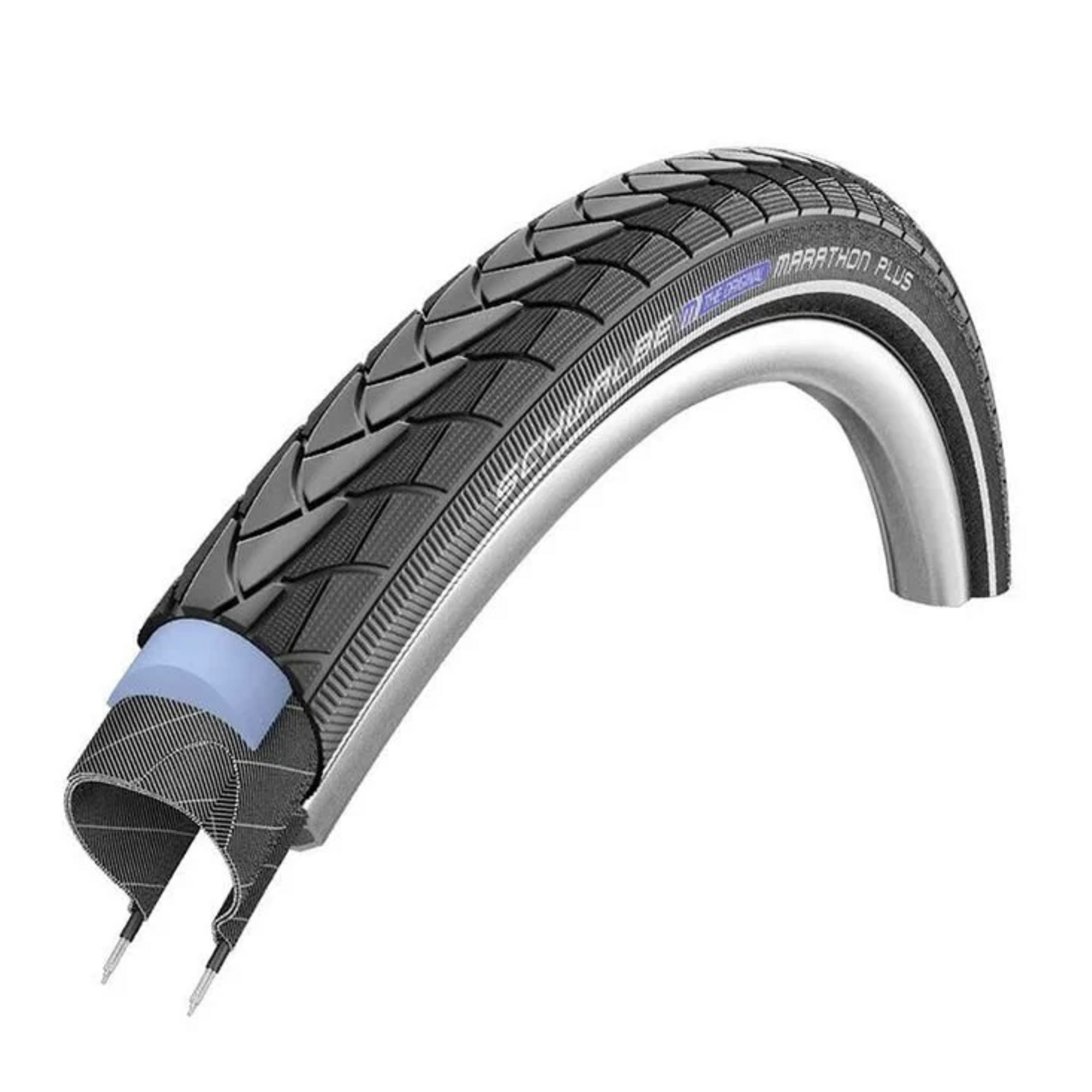 Schwalbe, Marathon Plus, Pneu, 700x35C, Rigide, Tringle, Endurance, SmartGuard, Reflex, 67TPI, Noir