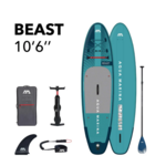 AQUA MARINA AQUAMARINA  BEAST ( AQUA SPLASH) ISUP POLYVALENT AVANCÉ  10,5' AVEC PAGAIE HYVRIDE CARBONE/FIBRE DE VERRE PASTEL ET LEASH EN SPIRALE