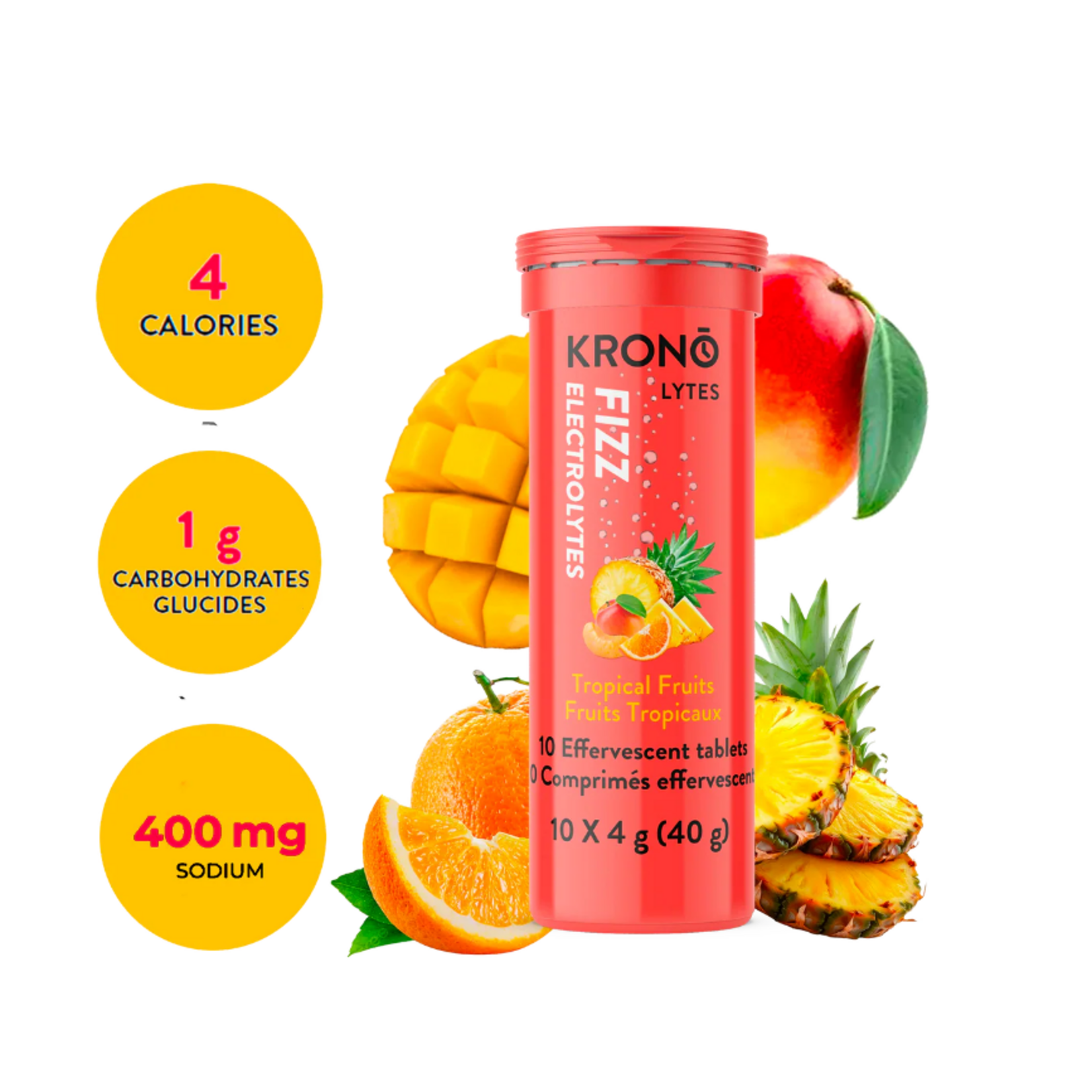 KRONO NUTRITION KRONO TABLETTES EFFERVESCENTES ÉLECTROLYTES 4G