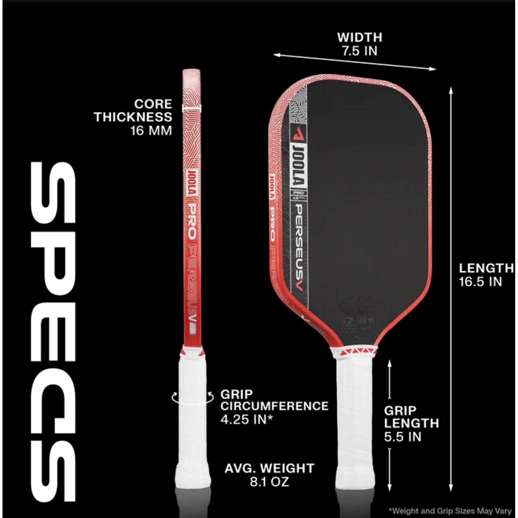 JOOLA JOOLA PERSEUS PRO V BEN JOHNS BLAZE RED 16MM ( GLOBAL)