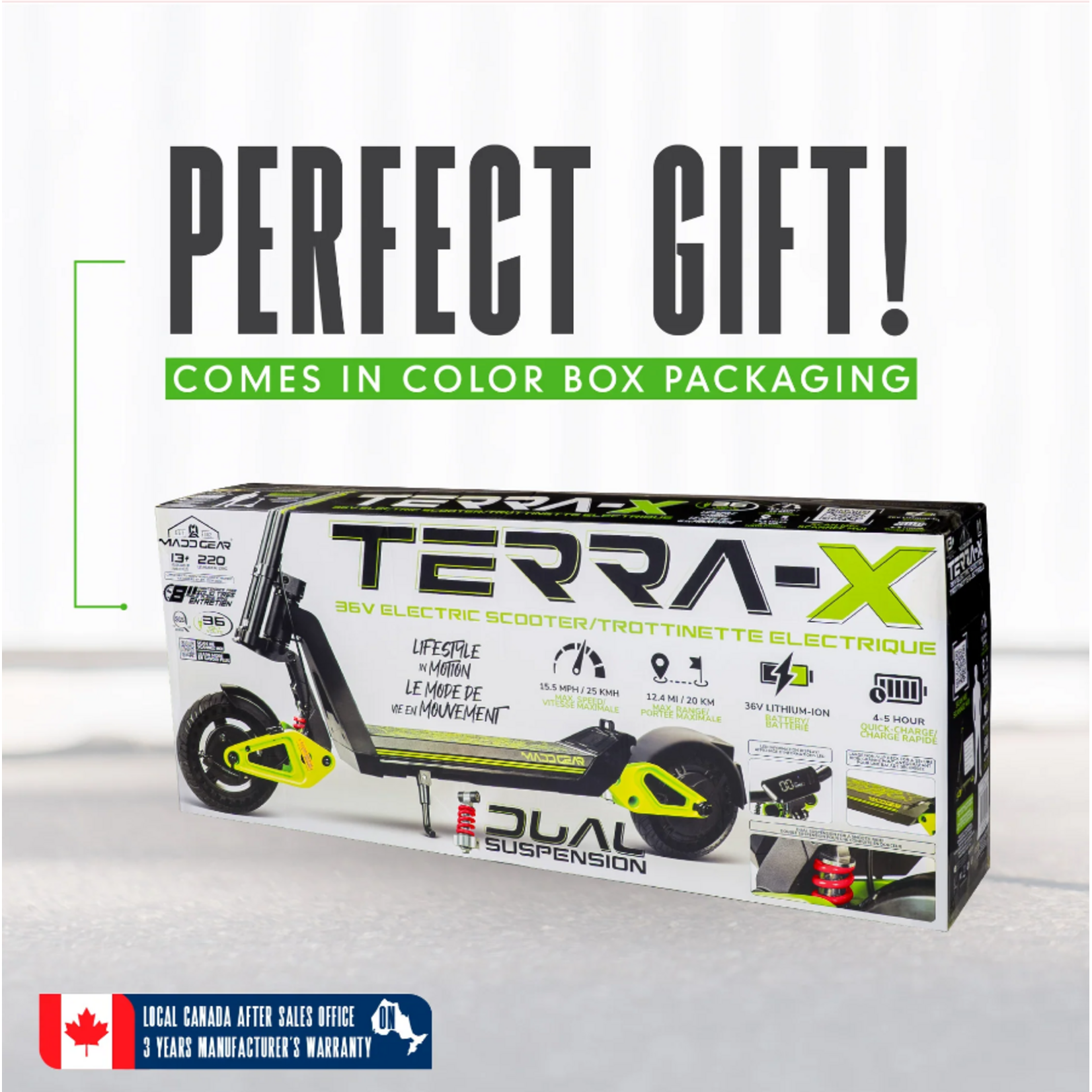 MADD GEAR TERRA-X ELECTRIC SCOOTER FULL SUSPENSION