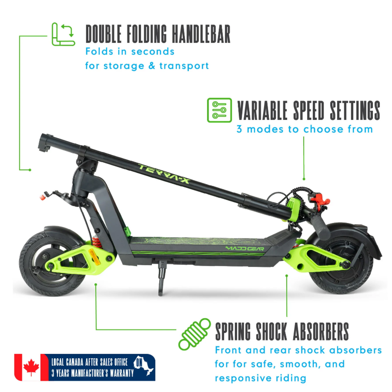 MADD GEAR TERRA-X ELECTRIC SCOOTER FULL SUSPENSION