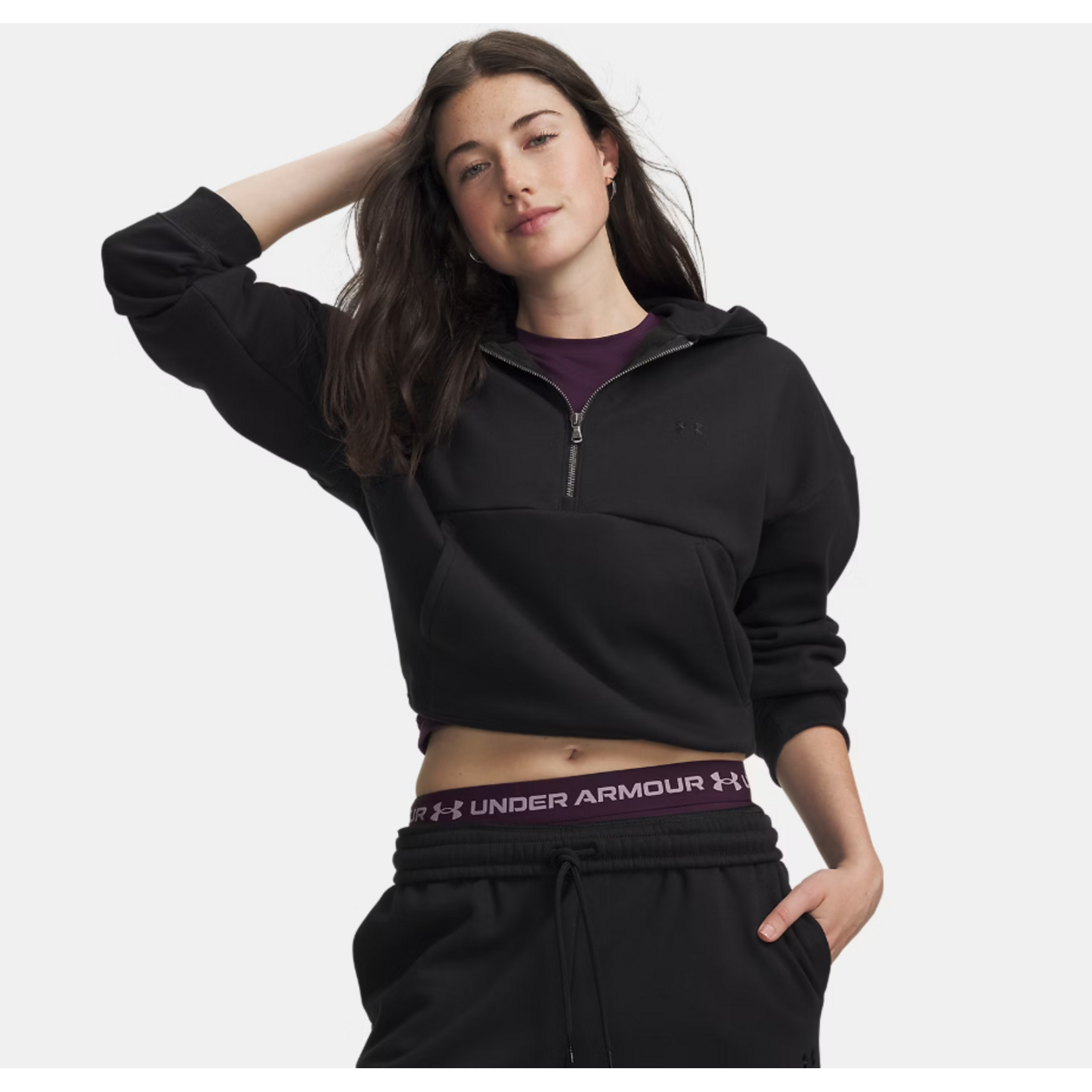 Under Armour UA ICON FLEECE 1/2 ZIP HOODIE WN