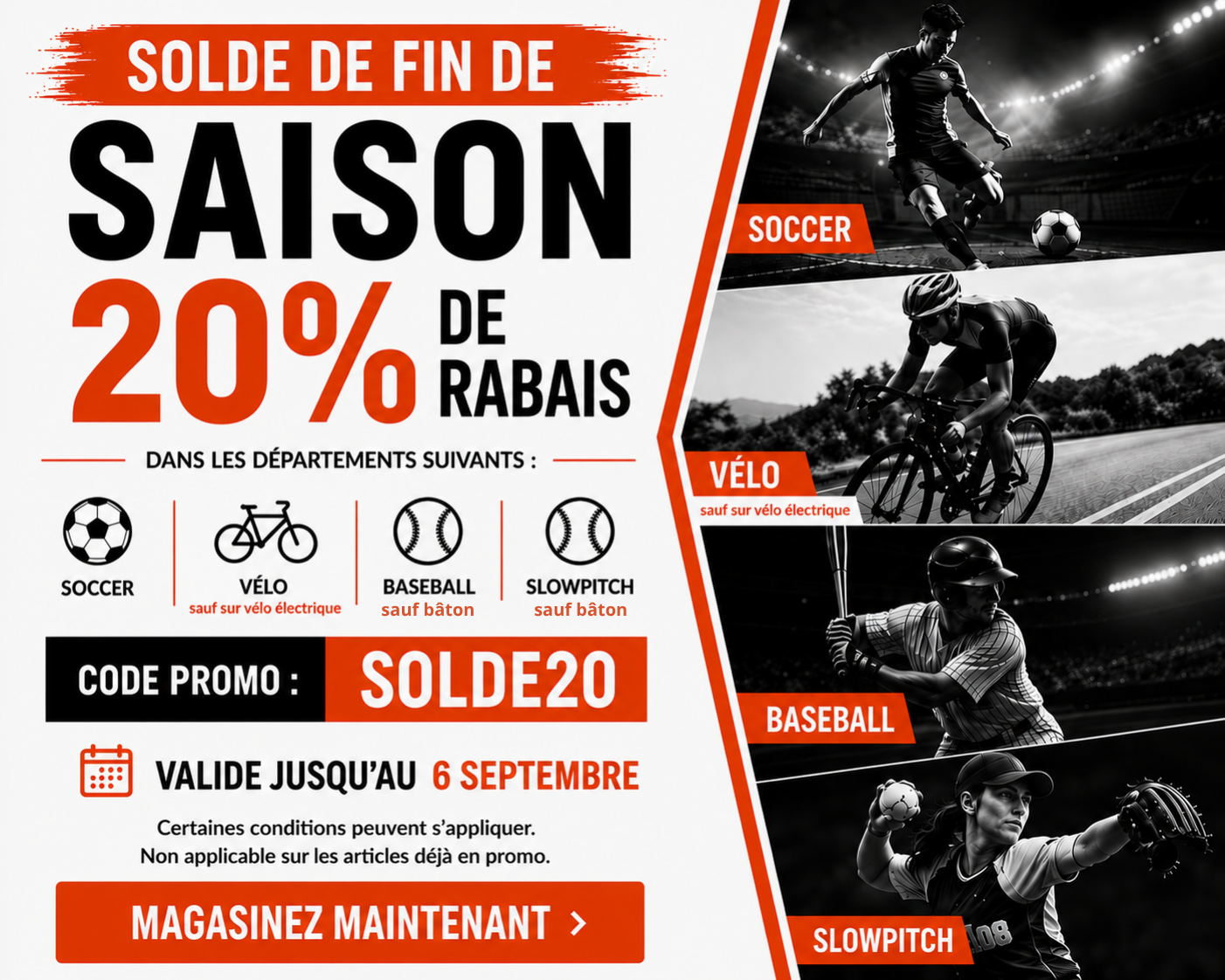 Solde de fin de saison - 20% de rabais