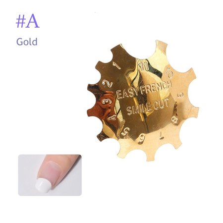 Q-PRODUCTS NAIL CUTTER OVAL SHAPE 11 SIZE TIPS MANICURE - GOLD