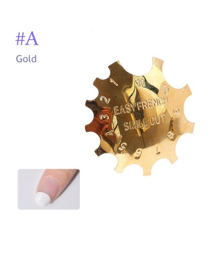 Q-PRODUCTS NAIL CUTTER OVAL SHAPE 11 SIZE TIPS MANICURE - GOLD