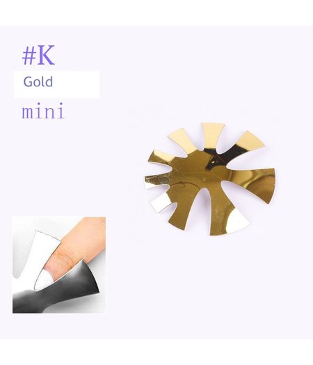 Q-PRODUCTS NAIL CUTTER SUPER ALMOND SHAPE (MINI) 9 SIZE TIPS MANICURE - GOLD