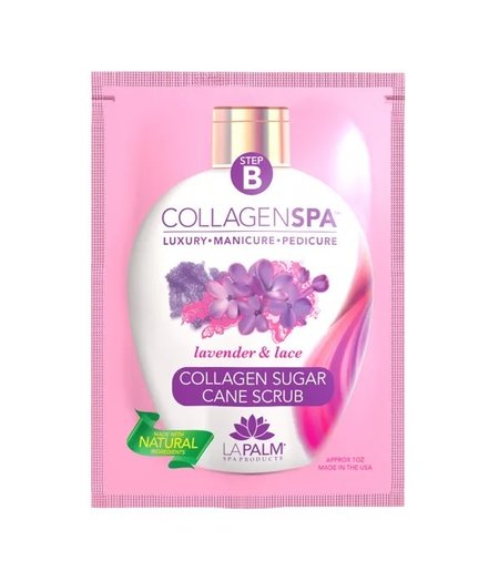 LA PALM COLLAGEN SPA LUXURY MANI & PEDI 6-STEP IN A BOX (LAVENDER & LACE)