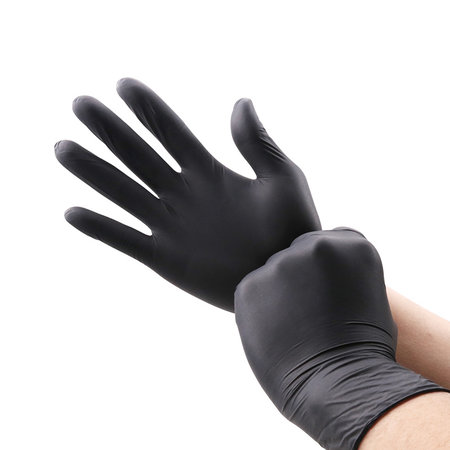 ACTION ACTION - BLACK NITRILE DISPOSABLE GLOVES