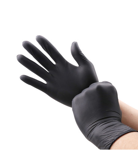 ACTION ACTION - BLACK NITRILE DISPOSABLE GLOVES