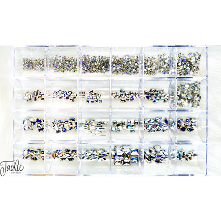 JACKIE SIGNATURE RHINESTONE NAIL ART DESIGN BOX #12 - MIX SIZE 24 SHAPES