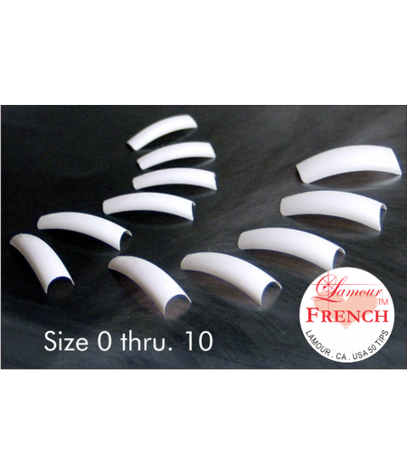LAMOUR FRENCH WHITE NAIL TIP - #0,1,2,3,4,5,6,7,8,9,10