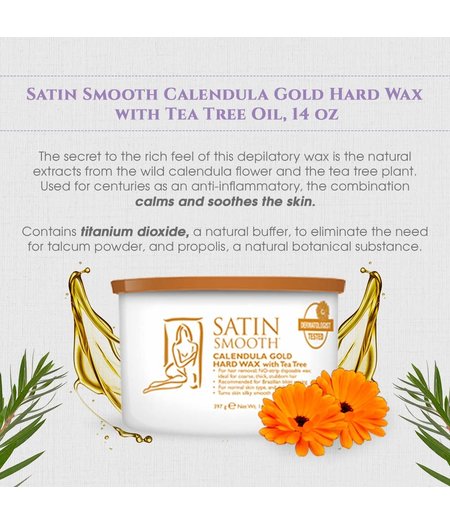 SATIN SMOOTH SATIN SMOOTH | CALENDULA GOLD HARD WAX WITH TEA TREE OIL (14oz)