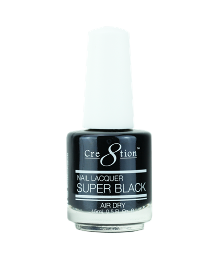 CRE8TION CRE8TION | NAIL LACQUER - SUPER BLACK (0.5 OZ)