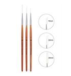 EZFLOW 3 pcs NAIL ART BRUSH SET - WOODEN HANDLE