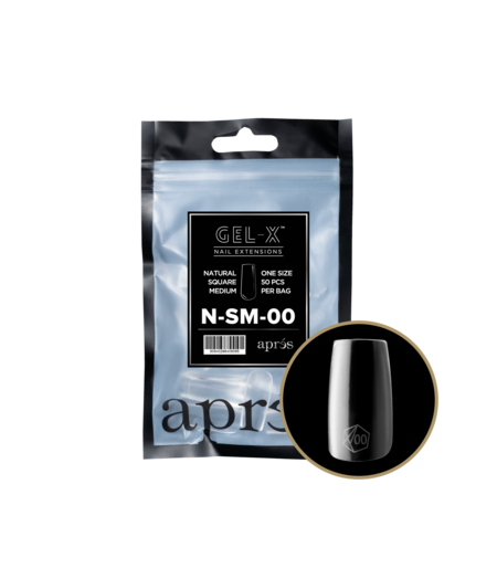 APRES APRES - GEL X TIPS REFILL BAGS - NATURAL SQUARE MEDIUM (50pcs)