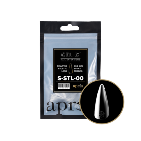 APRES APRES - GEL X TIPS REFILL BAGS - SCULPTED STILETTO LONG (50pcs)