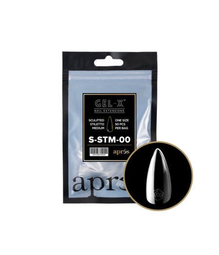 APRES APRES - GEL X TIPS REFILL BAGS - SCULPTED STILETTO MEDIUM (50pcs)