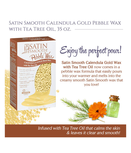 SATIN SMOOTH SATIN SMOOTH CALENDULA GOLD PEBBLE WAX WITH TEA TREE OIL (35 oz)