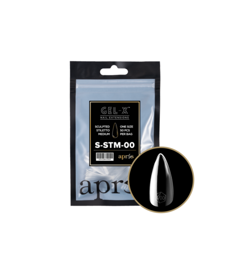 APRES APRES - GEL X TIPS REFILL BAGS - SCULPTED STILETTO MEDIUM (50pcs)