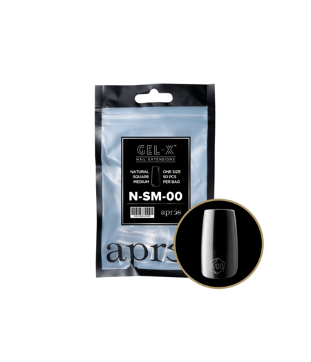 APRES APRES - GEL X TIPS REFILL BAGS - NATURAL SQUARE MEDIUM (50pcs)