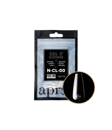 APRES APRES - GEL X TIPS REFILL BAGS - NATURAL COFFIN LONG (50pcs)