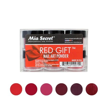 MIA SECRET MIA SECRET | RED GIFT ACRYLIC POWDER (1/4 OZ) - 6 PCS