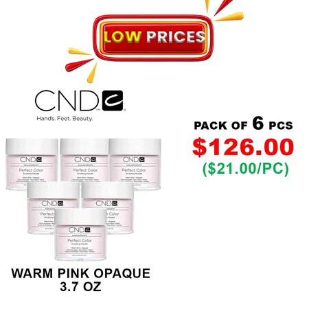 CND CND | PERFECT COLOR SCULPTING POWDER - WARM PINK OPAQUE (3.7 OZ) - Pack of 6