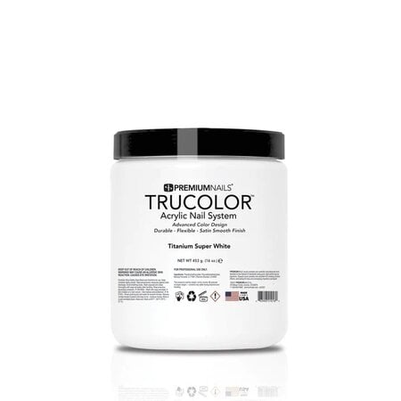 PREMIUM NAILS TRUCOLOR | ACRYLIC POWDER - TITANIUM SUPER WHITE (16 OZ)