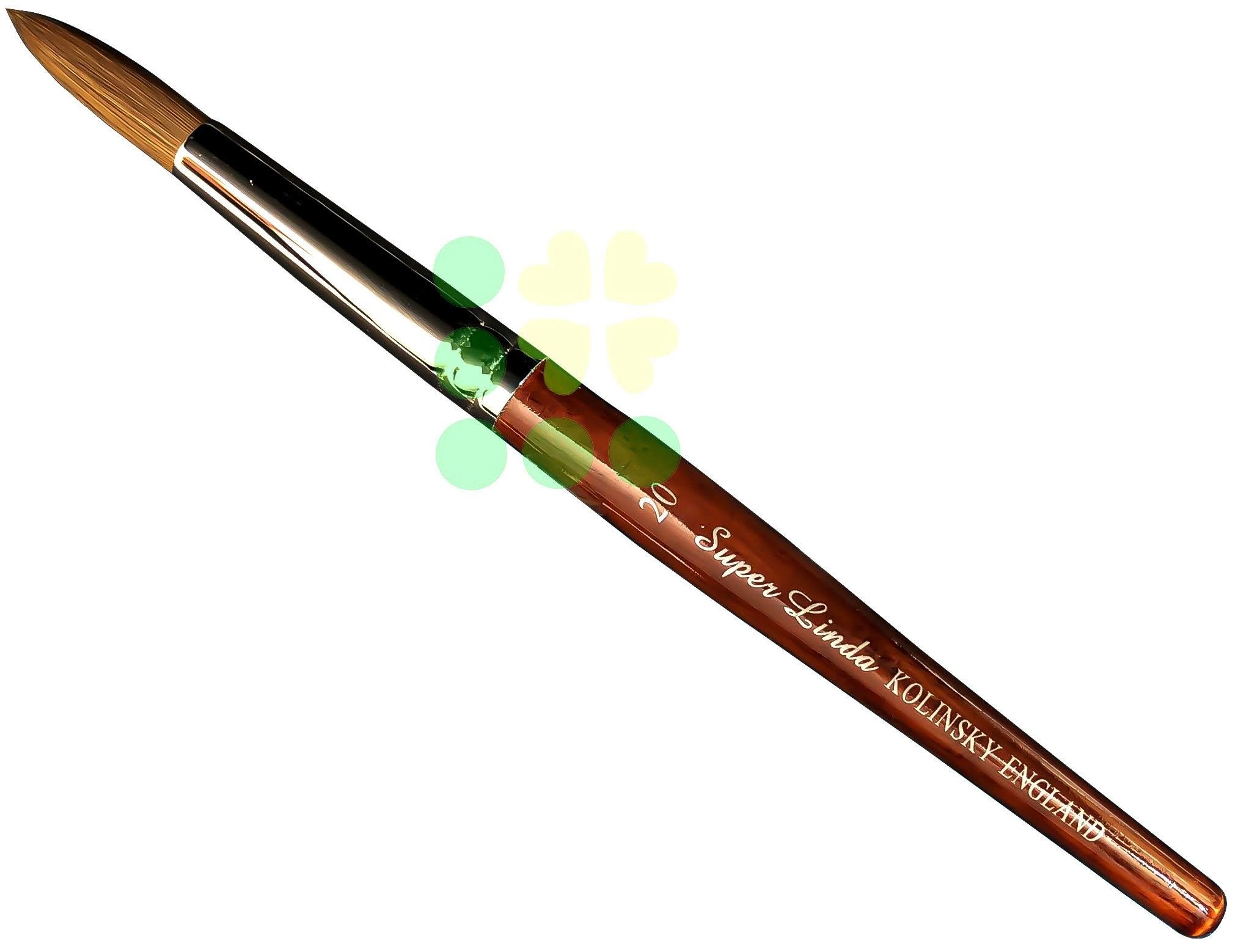 Acrylic Kolinsky Nail Brushes Sizes #8-24 Nail Art Brush Wood Handle Nail  Tool | eBay