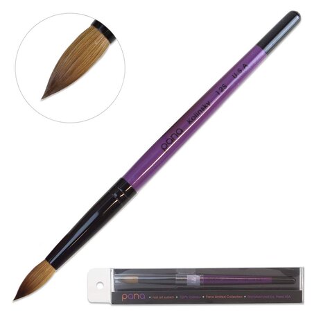 PANA PANA KOLINSKY | PURPLE WOOD ACRYLIC NAIL BRUSH - SIZE 12