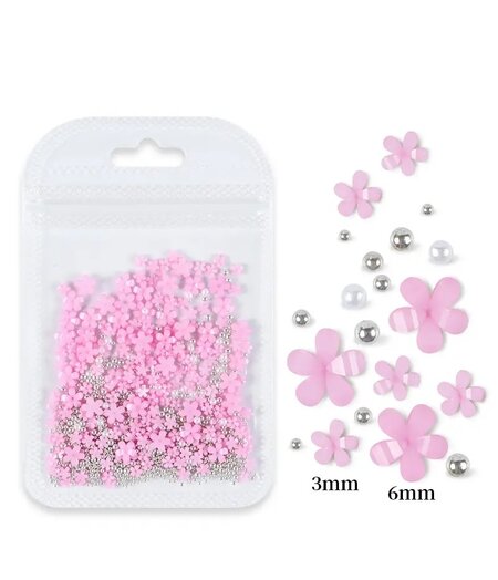 3D Flowers Nail Art Charm Decorations Bag