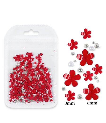 3D Flowers Nail Art Charm Decorations Bag