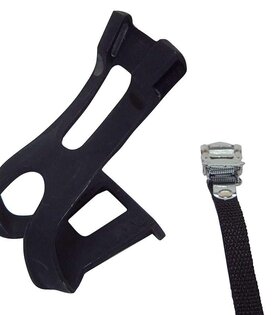 EVO, Cales-pieds doubles, Courroies en nylon, Noir, Large
