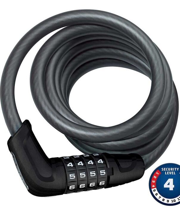Abus, Tresor 6512C, Cable avec serrure a combinaison a 4 chiffres, 12mm x 180cm (12mm x 5.9')
