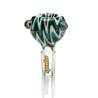 Mob Glass Mob Wig Wag Zig Zag 14mm Teal