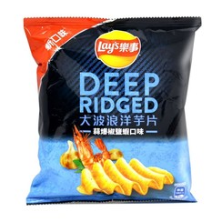 Lay's Deep Ridged Garlic Spiced Salt Shrimp