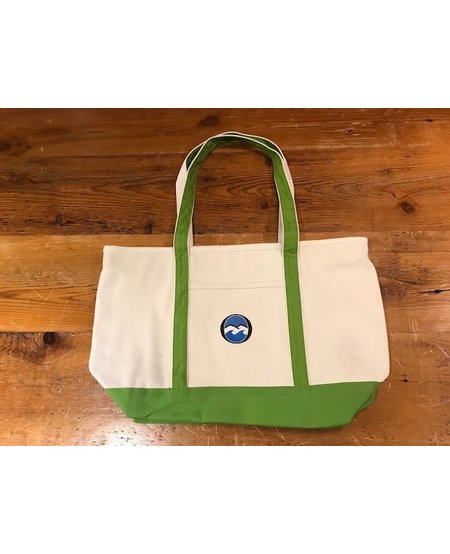 OUTSIDE Canvas Boat Tote - Natural/Lime