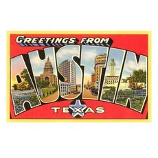 Austin & Texas Greetings from Austin Vintage Postcard