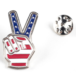 Americana Peace Fingers Lapel Tac Pin