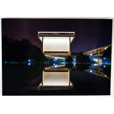 All the Way with LBJ LBJ Library Reflected at Night Postcard