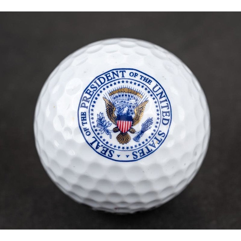 All the Way with LBJ LBJ Presidential Seal White Golf Ball