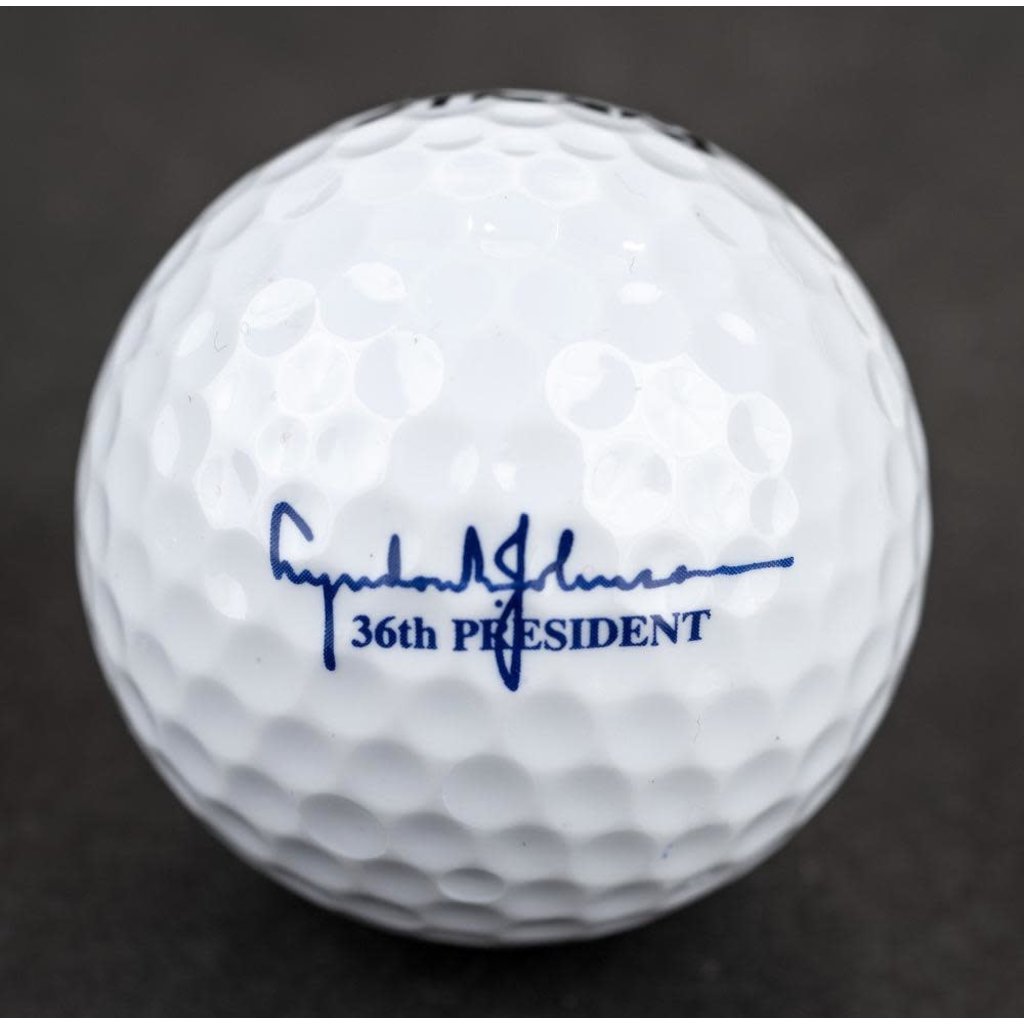 All the Way with LBJ LBJ Presidential Seal White Golf Ball
